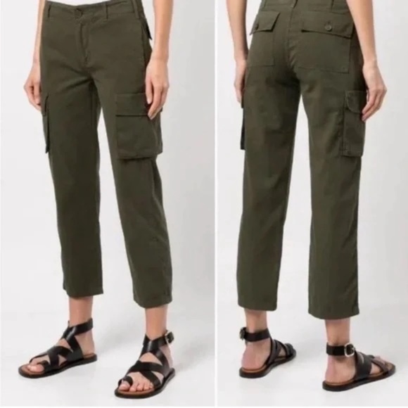 Frame Relaxed Solid Cropped Utility Pant Surplus Green Size 31 - NWT